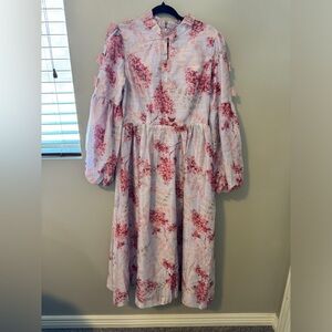 High Neck Floral Butterfly Detail MIDI Dress - NWT!